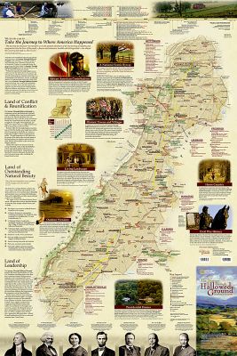 Journey Through Hallowed Ground: 2 sided Map [Folded]