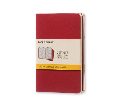 Moleskine Squared Cahier - Red Cover (3 Set)