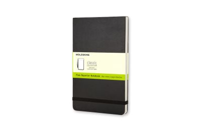 Large Reporter Plain Notebook Black